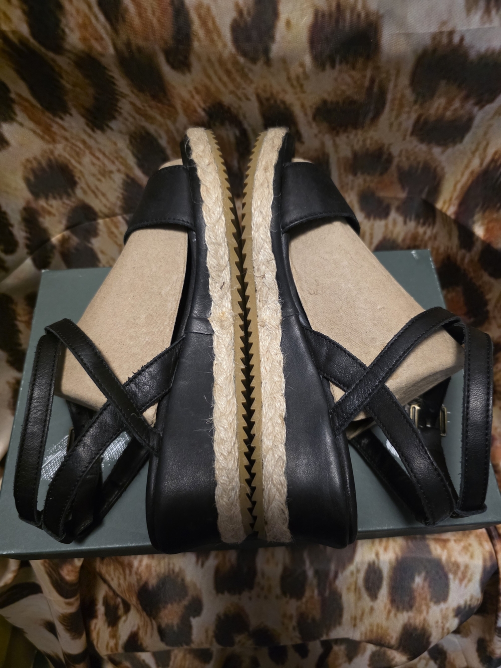 Roots The St. Tropez Tribe Leather Platform Espadrille Sandals - Size 38 / 7.5 - Picture 4 of 8